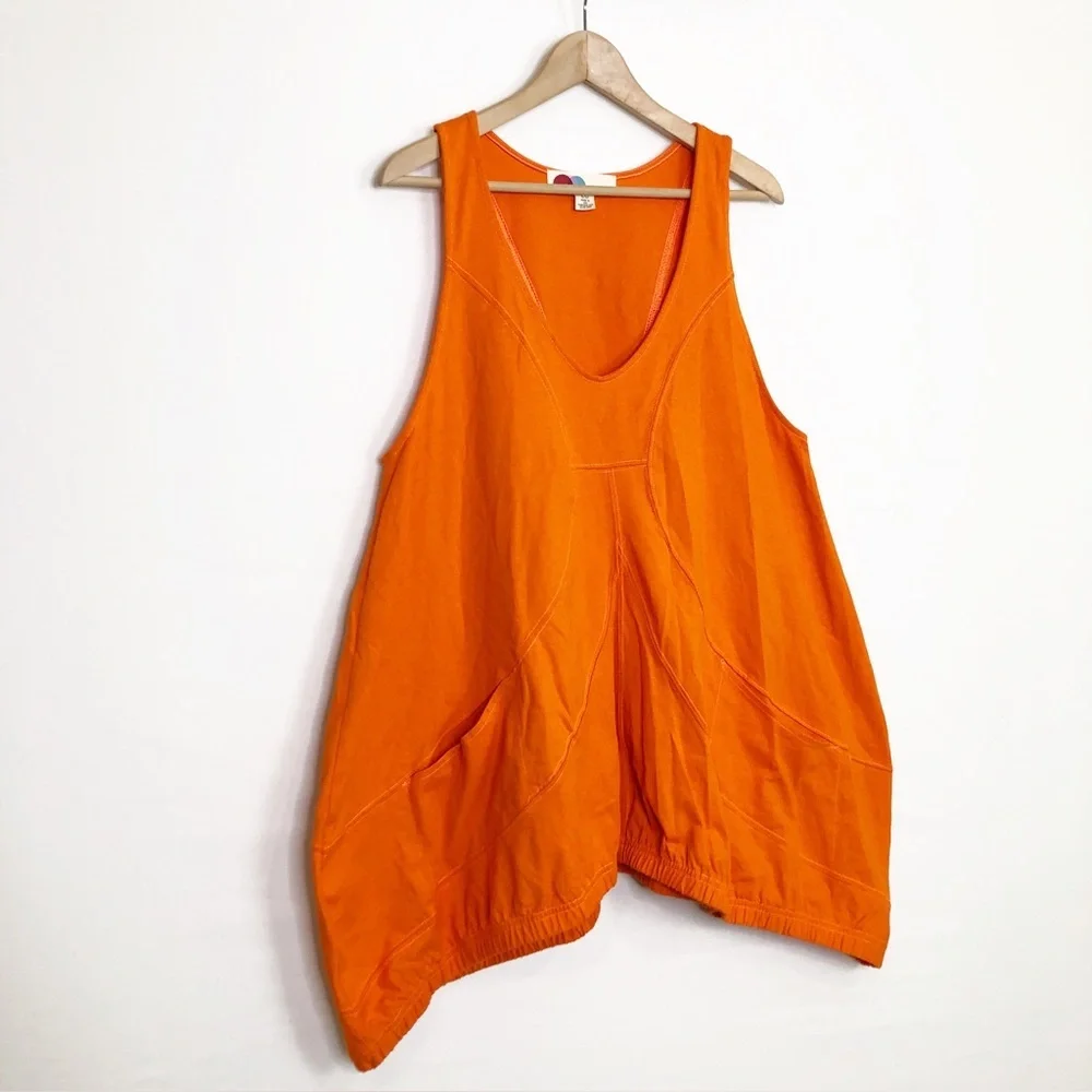 Free People large Beach Cory orange tunic top - Picture 11 of 13